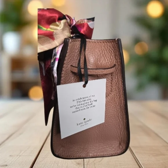 Kate Spade 25th Anniversary Sam Icon Mini Tote Bag Blush w/ Scarf NWT - Picture 3 of 8